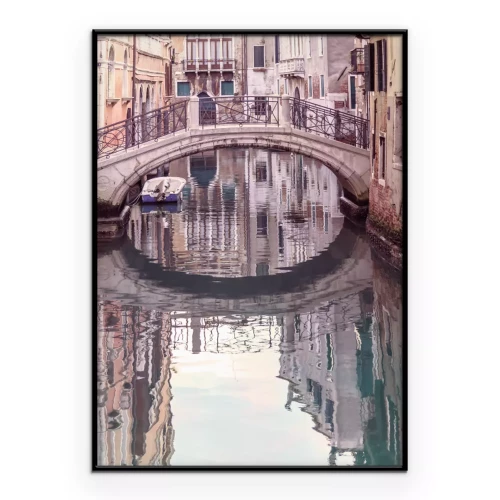 Poster Ein bezaubernder venezianischer Kanal mit einer Brücke