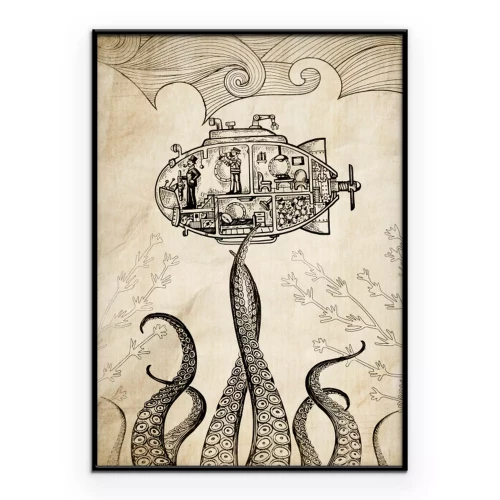 Poster U-Boot im Retro-Stil