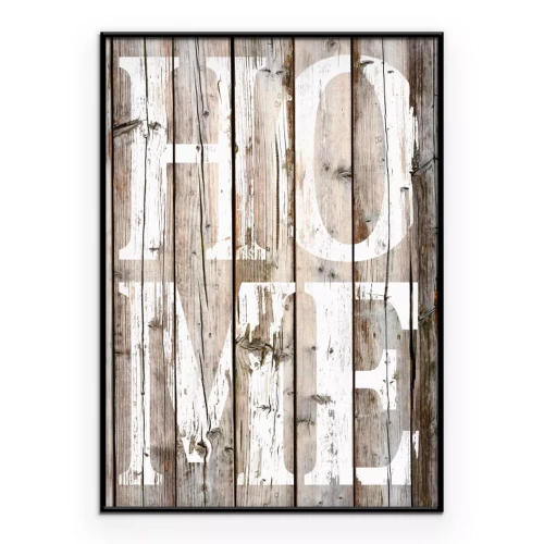 Poster Typografie auf Holztafeln