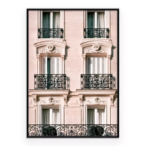 Poster Elegante französische Fenster mit Balkon