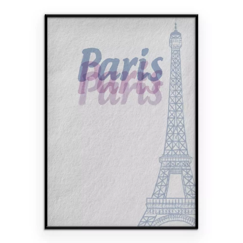Poster Minimalistische Illustration von Paris mit Inschrift