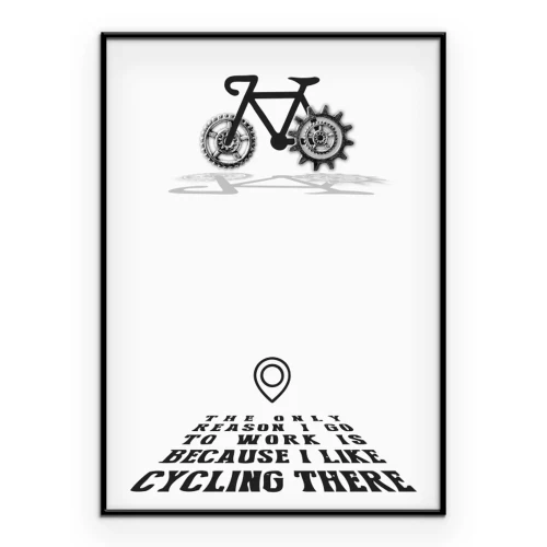 Poster Illustriertes Fahrrad und englische Inschrift