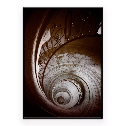 Poster Wendeltreppe mit dekorativem Geländer