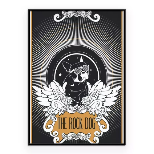 Poster Illustration eines Felsenhundes mit Flügeln