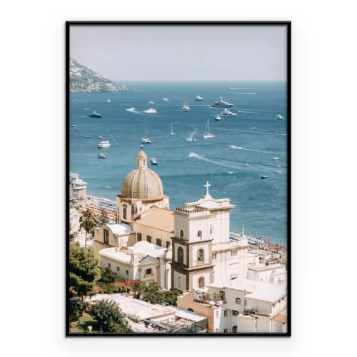 Poster Eine mediterrane Stadt auf einem Hügel