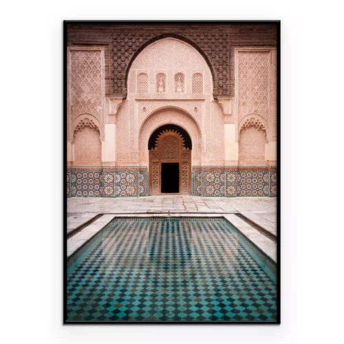 Poster Symmetrischer Innenhof mit Schwimmbad