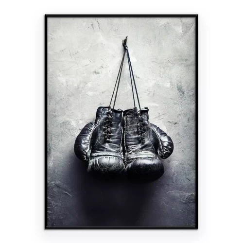 Poster Boxhandschuhe auf Beton