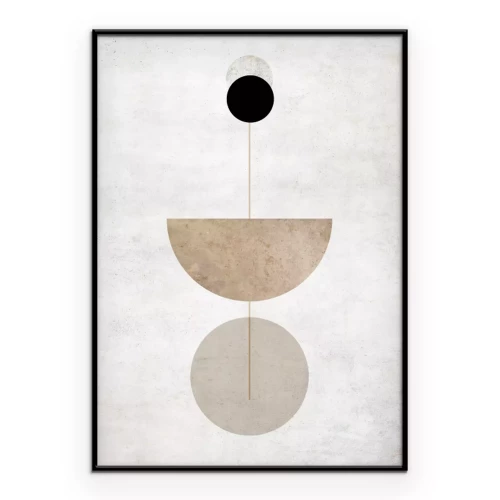 Poster Eine minimalistische Anordnung von drei einfachen Figuren