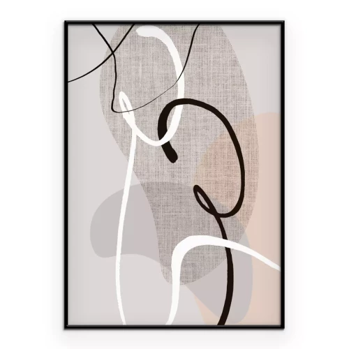 Poster Abstrakte Linien auf beigem Hintergrund