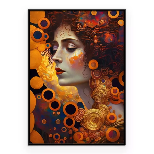 Poster Porträt einer Frau, inspiriert von der Arbeit Gustav Klimts