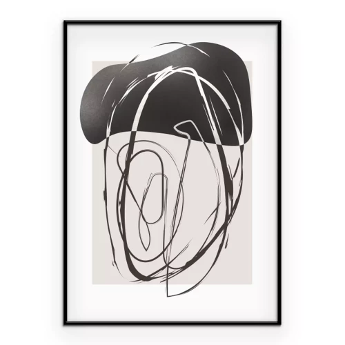 Poster Ausdrucksstarke Zeichnung mit einem dunklen Fleck