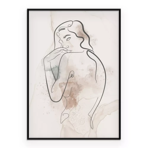 Poster Aquarellskizze einer weiblichen Silhouette