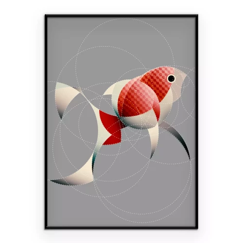 Poster Abstrakte Fische aus geometrischen Formen