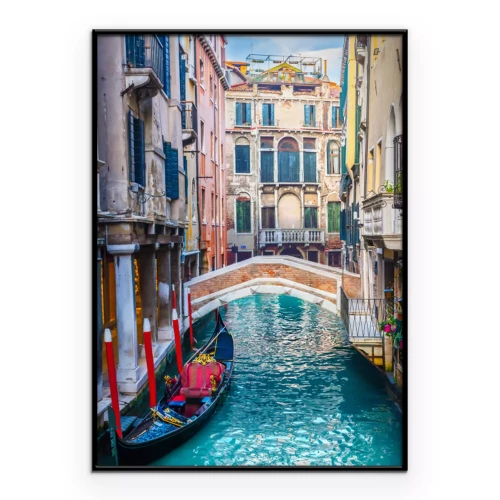 Poster Ein sonniger Tag an einem Kanal in Venedig