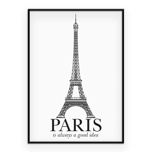 Poster Eine minimalistische Zeichnung des Eiffelturms