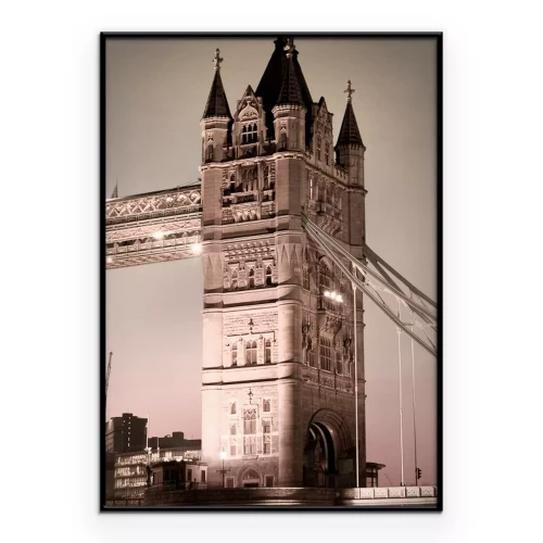 Poster Architektur der Tower Bridge in Sepia
