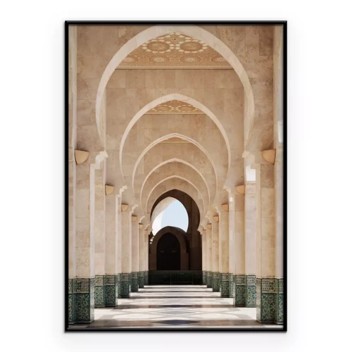 Poster Symmetrische Arkaden, die von der Sonne erleuchtet werden