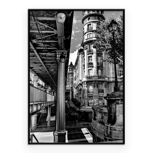 Poster Eine Stadt mit einer Perspektive unter dem Viadukt