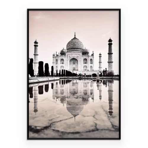 Poster Das Taj Mahal in pastellfarbenem Monochrom