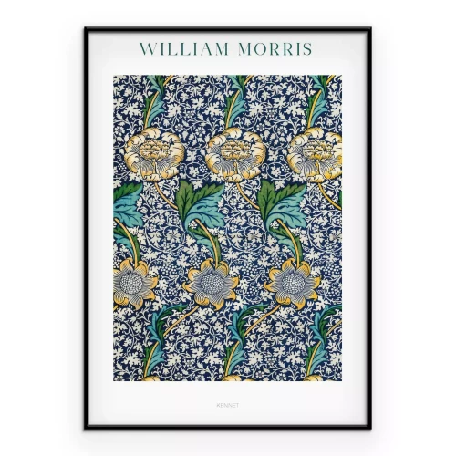 Poster Blätter und Blumen im Stil der Kunst von William Morris