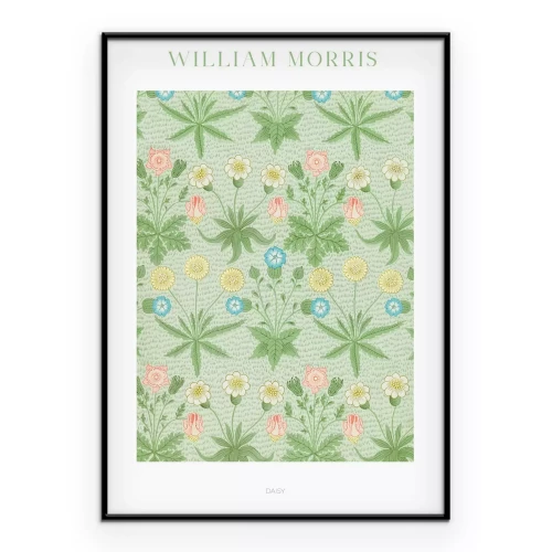 Poster Pflanzenmuster mit Blumen im Stil von William Morris