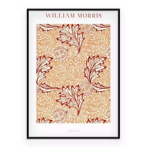 Poster Exotische Früchte und Blätter im Stil von William Morris