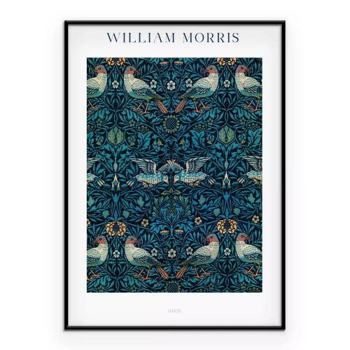 Poster Vögel und Pflanzen im Stil von William Morris