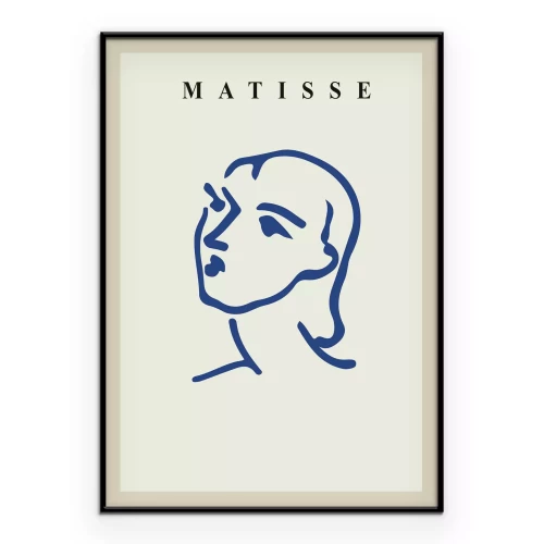 Poster Gesicht moderner abstrakter Stil im Stil von Matisse