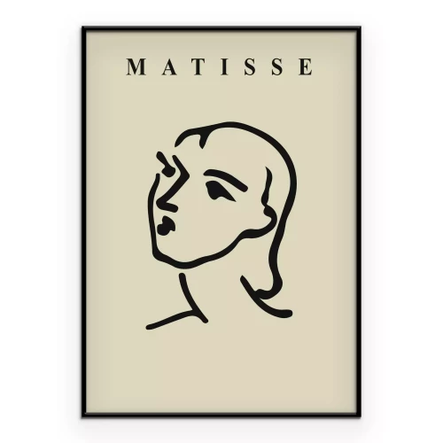 Poster Gesicht einer Frau abstrakte Komposition im Stil von Matisse