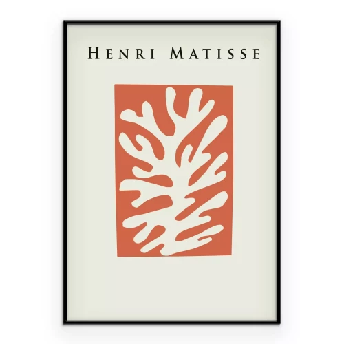Poster Botanisches abstraktes Blatt im Stil von Henri Matisse