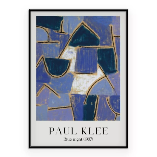 Poster Abstraktion Blaue Nacht Reproduktion von Paul Klee
