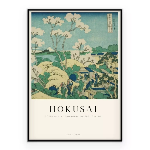 Poster Landschaft Reproduktion von Hokusai Hügel Goten-yama