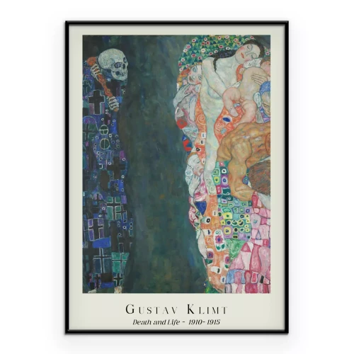 Poster Gustav Klimt Reproduktion Tod und Leben