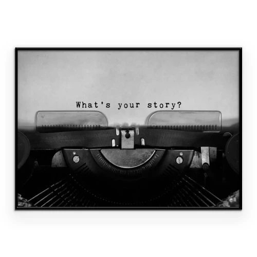 Poster Schwarz-weiße Vintage-Schreibmaschine