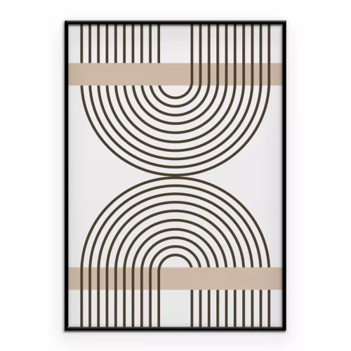 Poster Geometrisches Muster schwarze Bögen im minimalistischen Stil