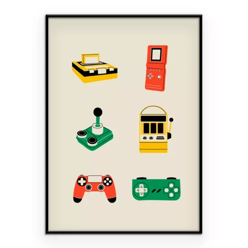 Poster Spiele im Retro-Stil