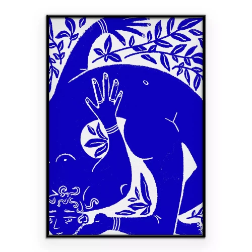 Poster Abstrakte menschliche Silhouette zwischen Pflanzen