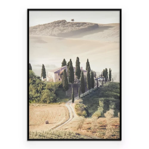 Poster Italienische Landschaft Haus in der Toskana