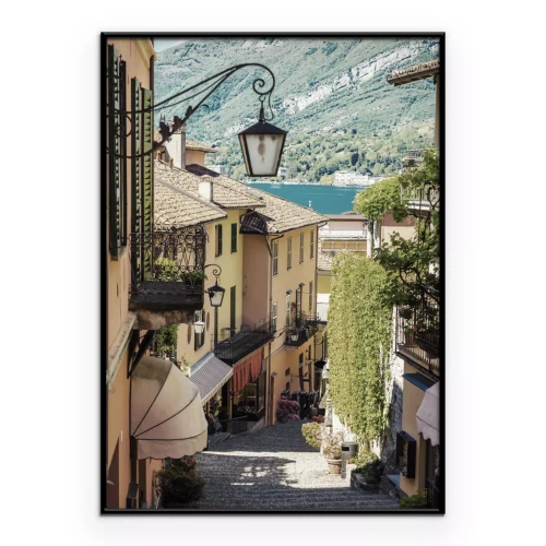 Poster Landschaft mit Blick auf Bellagio am Comer See