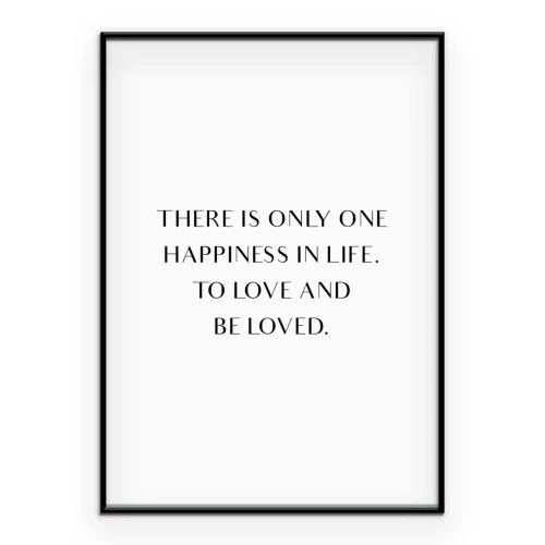 Poster Minimalistisches Zitat über Glück und Liebe