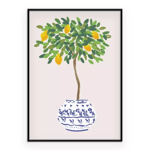 Poster Zitrusbaum Illustration