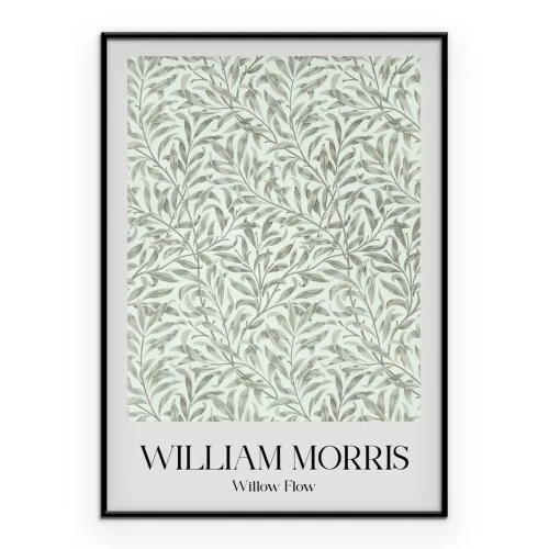 Poster Botanische Komposition grüner Blätter im Stil von William Morris