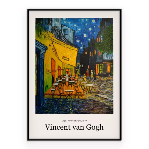 Poster Caféterrasse bei Nacht Van Gogh