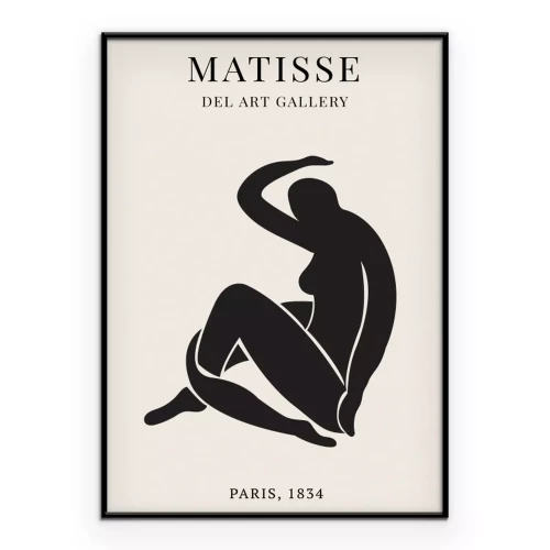 Poster Silhouette einer Frau im Stil von Henri Matisse