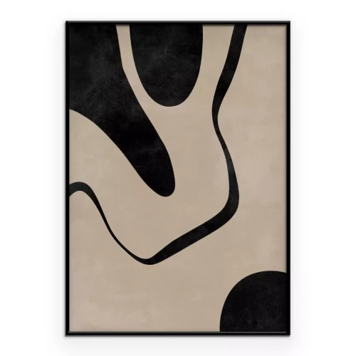 Poster Schwarz-beiges abstraktes Muster