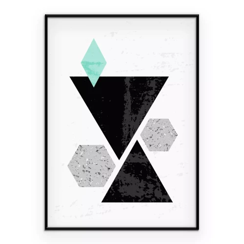 Poster Minimalistisches Muster mit geometrischen Formen