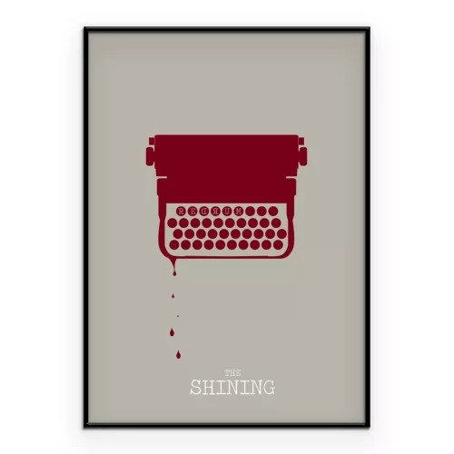 Poster Die Inschrift „The Shining“ und eine alte Schreibmaschine