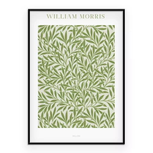 Poster Grüne Blätter Komposition im Stil von William Morris