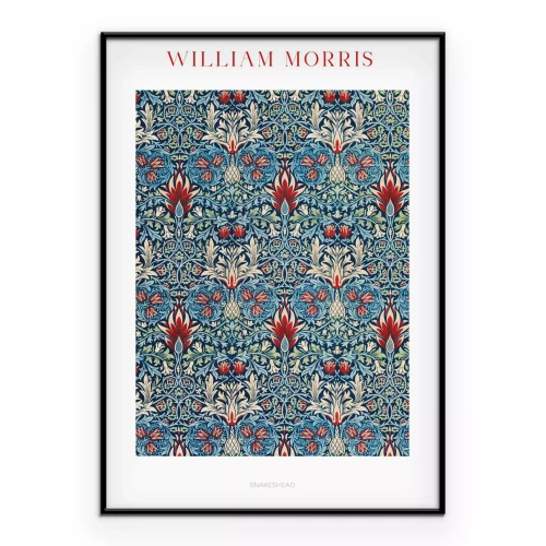 Poster Blätter und Blumen künstlerisches Ornament im Stil von William Morris