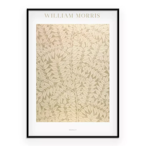 Poster Beige Blätter botanisches dekoratives Motiv im Stil von William Morris